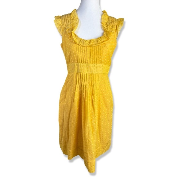 MOULINETTE SOEURS Anthropologie Yellow Polka Dot Dress - Picture 1 of 6